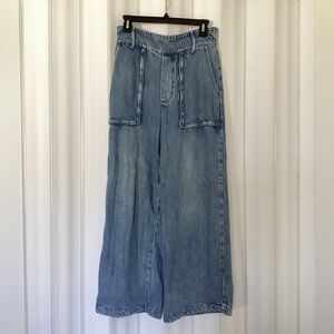 NWT YFB Young Fabulous Broke Pull On Wide Leg Crop Jeans size medium high waist